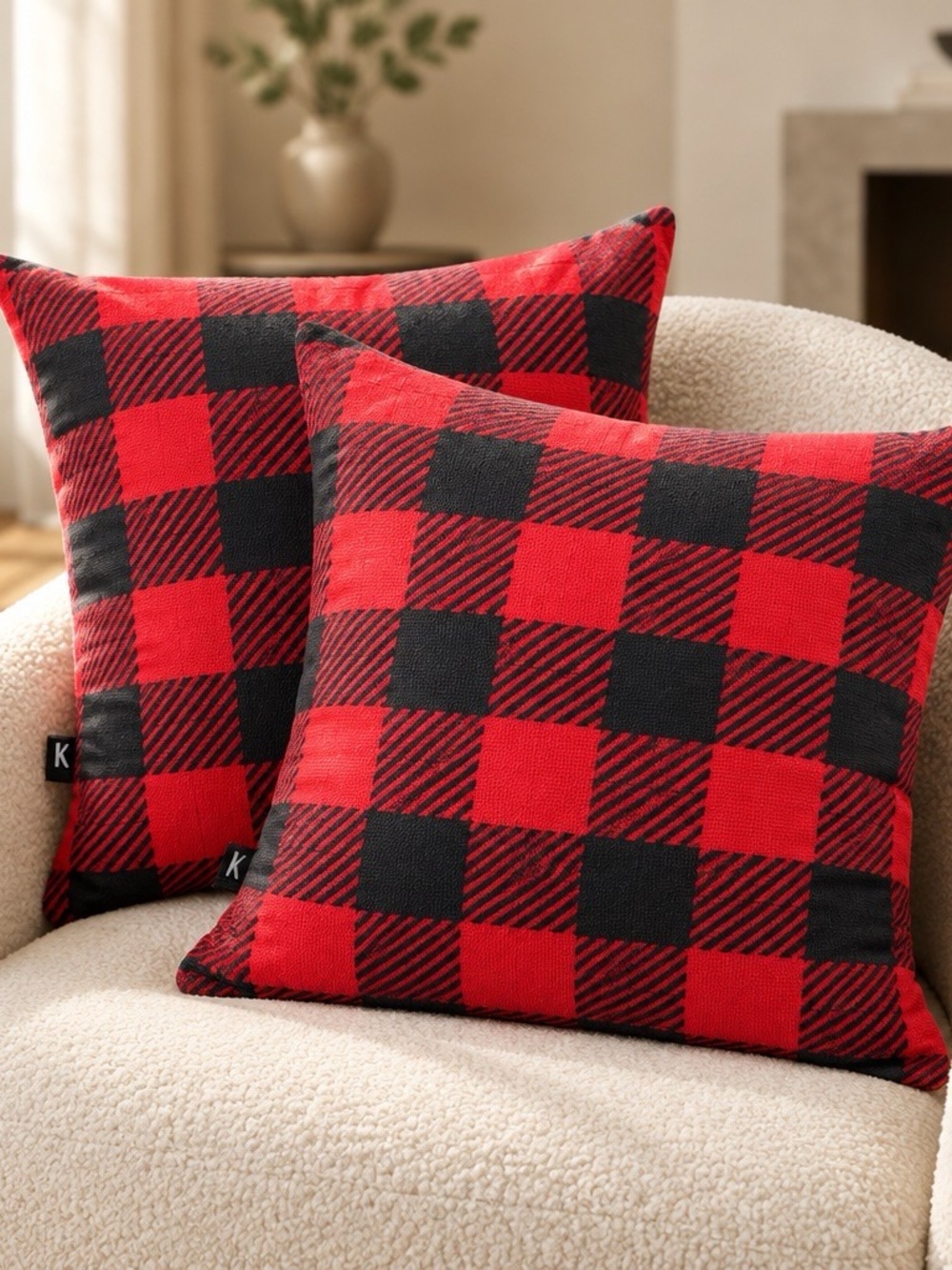 Red & Black Buffalo Plaid Throw Pillows